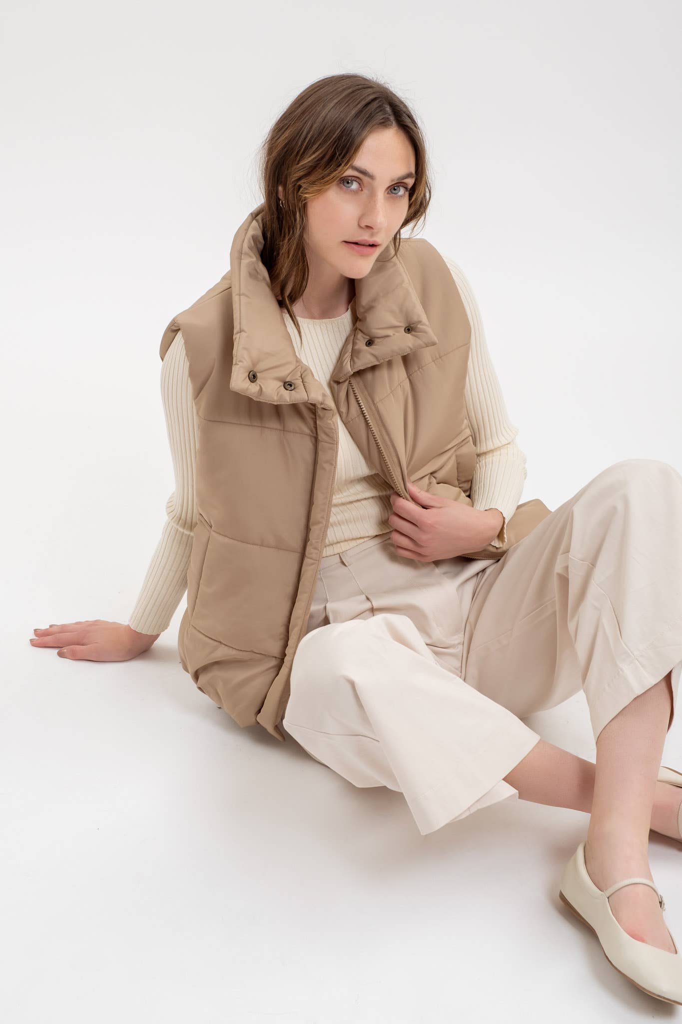 Hayride Puffer Vest - MOCHA