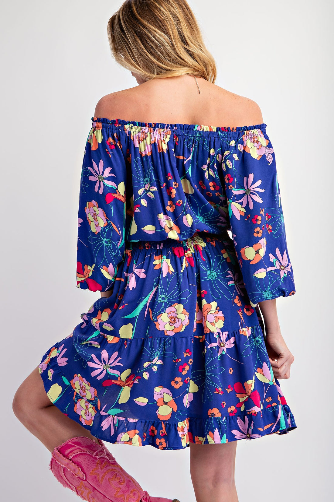 Royale Floral Off the Shoulder Dress