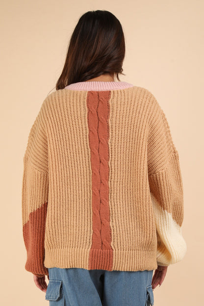 Blush Mix Colorblock Sweater