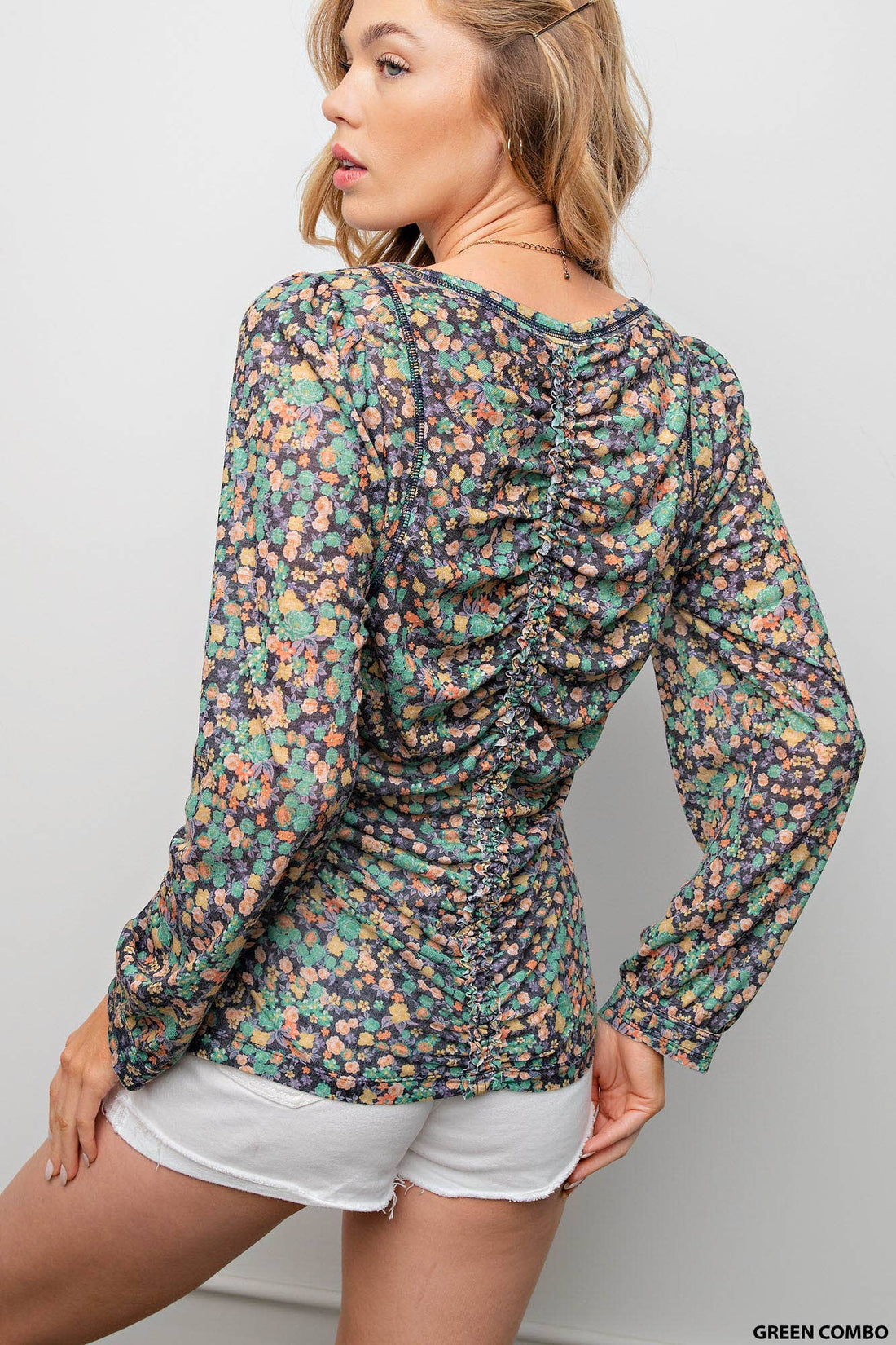 Flirty Floral Shirred Top