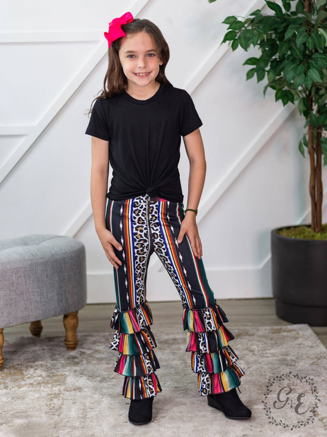 Western Cutie Flare Girls Pants