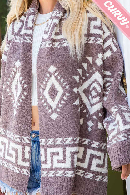 Aztec Cozy Cone Sweater Cardigan