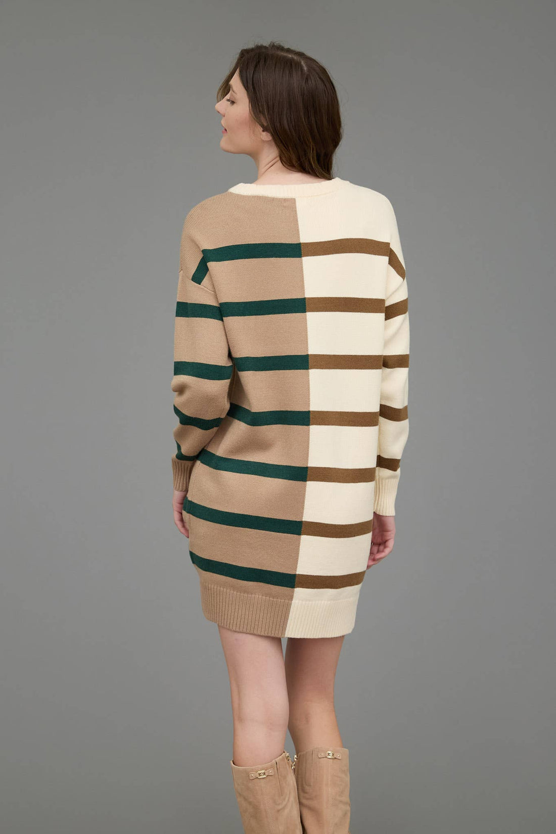 Colorblock Party Stripe Sweater Dress