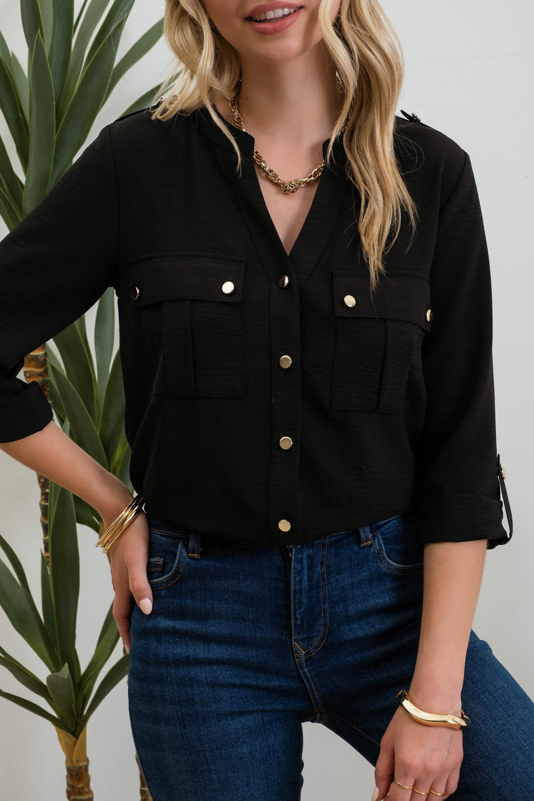 Golden Ticket Button Down Blouse