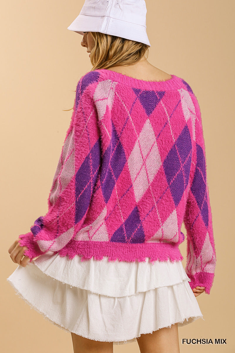 Fall for Me Argyle Sweater