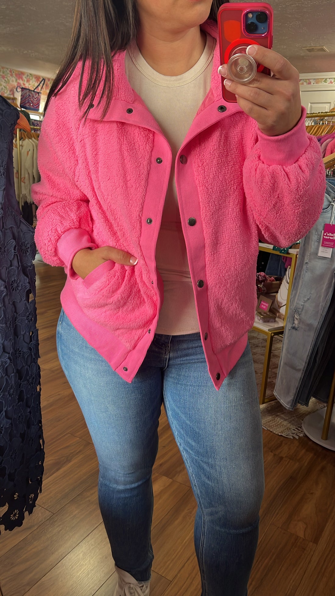 October 3rd Pink Sherpa Jacket