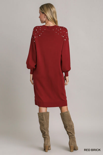 Jingle Pearls Sweater Dress