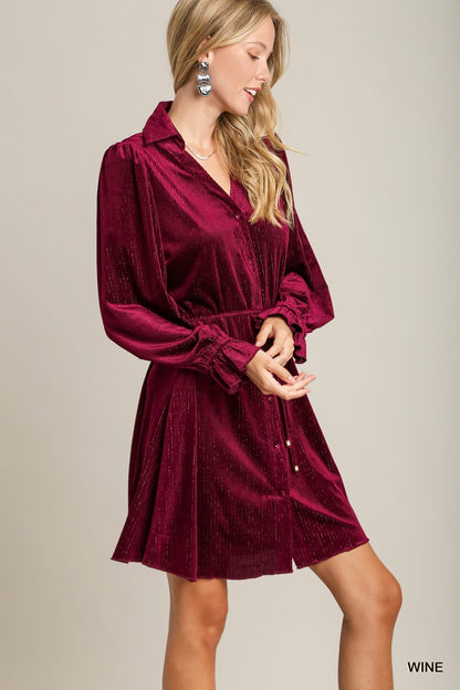 Wine and Dine Velvet Mini Dress