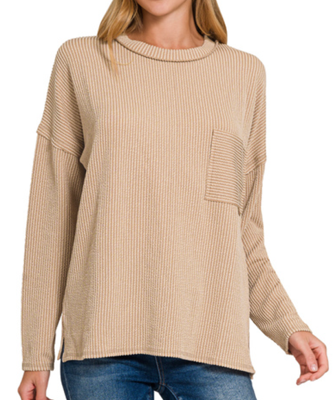 Corded Rib Drop Shoulder MOCHA