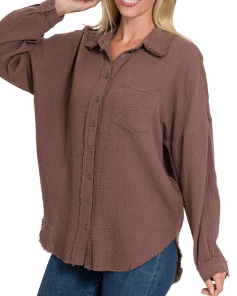 Dark Chocolate Gauze Shirt